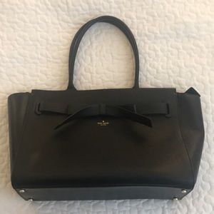 Leather Kate Spade tote with bow